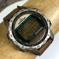 Timex Expedition relógio de quartzo masculino bússola digital multifuncional couro 7 3/4", usado comprar usado  Enviando para Brazil