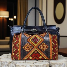 bolsa tote feminina kilim, bolsa de mão de couro carpete marroquino, bolsa de viagem kilim,  comprar usado  Enviando para Brazil
