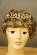 Fantasia vintage casamento formatura joia cabelo peça strass ouro tiara coroa comprar usado  Enviando para Brazil
