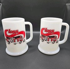 Usado, Vintage~Conjunto de 2~ Copo de Leite Cerveja Stein Apresentando Semi Caminhões~Década de 1970~Era CB comprar usado  Enviando para Brazil