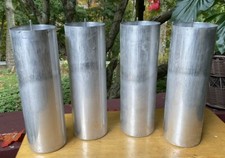 Usado, Quatro moldes de vela de alumínio sem costura pilar redondo 3”x9,5” com pino central usado comprar usado  Enviando para Brazil