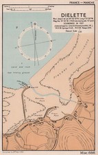 Dielette plan miasta i mapa wybrzeża morskiego. Mapa planowania D-Day. Niektóre. ADMIRALICJA 1943 na sprzedaż  Wysyłka do Poland