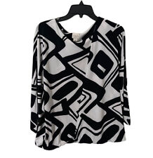 Blusa Chico’s Feminina Preta/Branca Exclusiva Gio Tamanho 2 (L/12) comprar usado  Enviando para Brazil