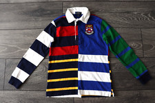 MOLETOM POLO RALPH LAUREN RUGBY TOP MENINOS MULTICOLORIDO LOGOTIPO GRANDE JUVENIL TAMANHO 7 comprar usado  Enviando para Brazil