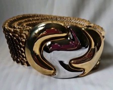 Fivela elástica elástica vintage Day Lor Goldtone metal acordeão escala de peixe EUA comprar usado  Enviando para Brazil