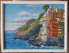 Cinque Terre Riviera Italiana, pintura al óleo segunda mano Cinque Terre Riviera Italiana, pintura al óleo segunda mano  Embacar hacia Mexico