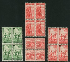 Nova Zelândia Scott # B12-B15 Blocos de 4 VF OG 2 NH, 2 LH ea Bloco Selos Gato $77 comprar usado  Enviando para Brazil