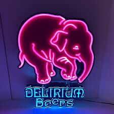 Usado, Barra de letreiro Delirium Beers neon LED luz rosa elefante, caverna do homem comprar usado  Enviando para Brazil