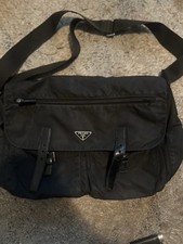 Bolsa carteiro PRADA Tessuto prata hardware náilon preta comprar usado  Enviando para Brazil