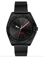 HUGO BOSS 1530108 ACT PULSEIRA DE MALHA DE AÇO INOXIDÁVEL PRETA RELÓGIO MASCULINO 44 MM NOVO, usado comprar usado  Enviando para Brazil