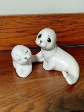 Usado, Estatuetas de selo de mãe e filhote de Oxford, belas peças vintage, porcelana branca comprar usado  Enviando para Brazil
