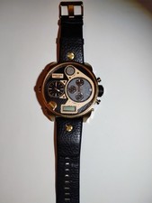 Diesel DZ7261 Mr. Daddy relógio de quartzo analógico, pulseira de couro preto ouro rosa comprar usado  Enviando para Brazil