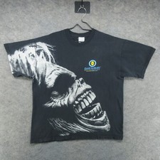 Camisa masculina vintage Iron Maiden GG preta Eddie estampa grande AOP Brave New World Tour comprar usado  Enviando para Brazil