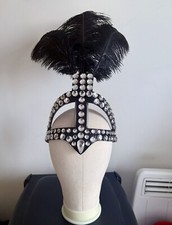 Black rhinestoned ostrich for sale  WOKING