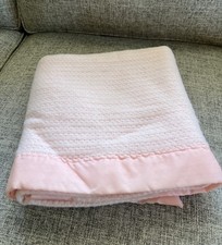 Cobertor de bebê Carter's vintage rosa waffle tecido cetim acabamento borda acrílico EUA comprar usado  Enviando para Brazil