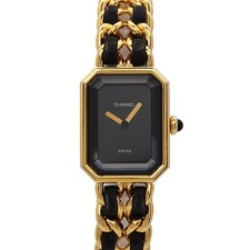 Relógio feminino CHANEL Premiere tamanho L H0001 vintage quartzo mostrador preto 90290762, usado comprar usado  Enviando para Brazil