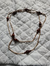 Wooden beaded necklace for sale  SALFORD