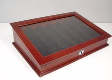 Danbury Mint PCS tampo de vidro madeira CAIXA DE EXIBIÇÃO com 30 slots para dólares Eisenhower comprar usado  Enviando para Brazil