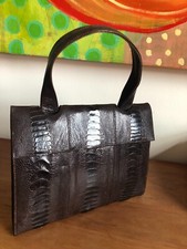 Usado, Bolsa de mão de couro designer perna de avestruz marrom — feita pela marca Cape Cobra comprar usado  Enviando para Brazil
