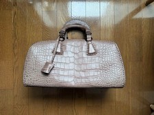 Usado, Bolsa de mão Giorgio Armani Croco em relevo bolsa satchel marrom nova sem etiquetas Japão comprar usado  Enviando para Brazil