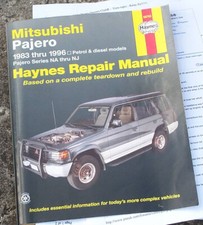 mitsubishi pajero haynes manual for sale  NEWTONMORE