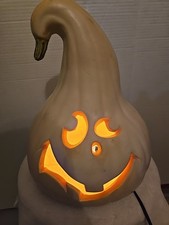 cabaça molde de sopro de abóbora cabaça branca jack o'lantern abóbora rosto pateta 13” de altura comprar usado  Enviando para Brazil