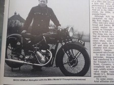 Triumph model motorcycle for sale  BRIGHTON