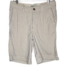 Bermuda casual Abercrombie & Fitch 31 bege/azul listrada costura interna 10" comprar usado  Enviando para Brazil