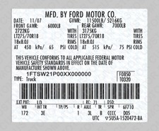 Adesivo de etiqueta personalizado para Ford EUA qualidade 5U5A-1520472-BA comprar usado  Enviando para Brazil