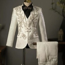 Novo Conjunto de Blazer Masculino Vestido de Noite de Festa Contas de Lantejoulas Terno de Performance Infantil comprar usado  Enviando para Brazil