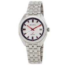 Usado, Relógio masculino Bulova Jet Star quartzo mostrador prata 96K112 comprar usado  Enviando para Brazil