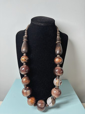 Chunky wooden necklace for sale  EPSOM