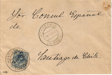 Capa Espanha 1911 de Montefrio (Granada) ao cônsul espanhol do Chile (2809) comprar usado  Enviando para Brazil
