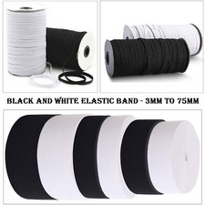 Elástico plano preto e branco 3mm-75mm elástico elástico faixa de cintura costura artesanato comprar usado  Enviando para Brazil
