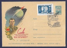 1962 CAPA COMEMORATIVA DA RÚSSIA, SELO ESPACIAL, EUA. YURI GAGARIN, MOSCOW SHS.. comprar usado  Enviando para Brazil