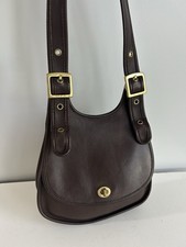 Usado, Bolsa Coach Crescent Saddle Marrom Escuro 9988 Vintage Anos 90 RARA Sem Hangtag comprar usado  Enviando para Brazil