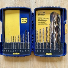 Usado, Conjunto de brocas vintage Irwin Pro - 18 bits estojo original com 1/2” carboneto preto comprar usado  Enviando para Brazil