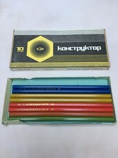 Vintage Radziecki zestaw ołówków "Konstruktor" - Materiały artystyczne ZSRR z lat 70. - 8/10 ołówków na sprzedaż  Wysyłka do Poland