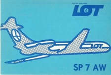 VINTAGE AMATORSKIE RADIO SZYNKA QSL KARTA SP7AW 1980 KIELCE, POLSKA - PARTIA ILYUSHIN 62 na sprzedaż  PL