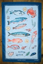 Toalha de chá de algodão British Fish favorita por Samuel Lamont. NOVA., usado comprar usado  Enviando para Brazil