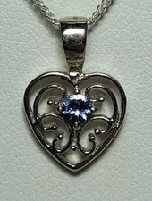 Silver heart purple for sale  LONDON