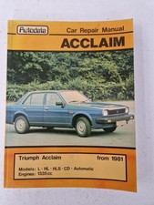 Triumph acclaim autodata for sale Triumph acclaim autodata for sale  SOUTHAMPTON