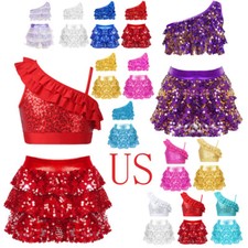 Roupa de dança lantejoula feminina performance fantasia balé tutu vestido roupa de dança moderna comprar usado  Enviando para Brazil