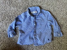 Camisa Zara bebê menino botão para baixo 12/18 meses azul comprar usado  Enviando para Brazil