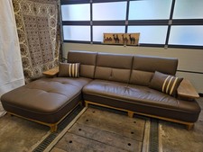 Ecksofa leder holz gebraucht kaufen  Linsengericht
