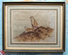 Guépards peinture soie d'occasion  Limoges-