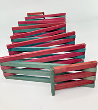 Cerca de árvore de Natal vintage de madeira 10 1/2 pés vermelho verde dobrável vila Putz comprar usado  Enviando para Brazil