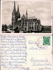 Pocztówka Köln Coellen | Katedra w Kolonii 1953 na sprzedaż  Wysyłka do Poland