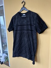 Camiseta Dior masculina tecido de veludo poliéster azul marinho monograma tamanho G comprar usado  Enviando para Brazil