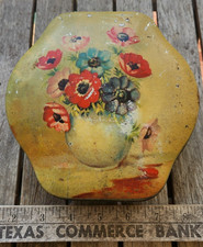 Vintage Inglaterra Inglês Floral Papoulas Metal Armazenamento de Alimentos Recipiente Caixa Caixa comprar usado  Enviando para Brazil